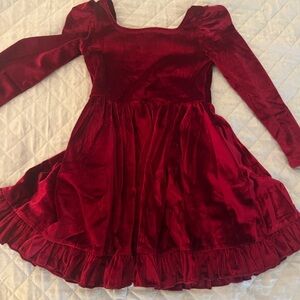Elegant Red Velvet Kids Costume